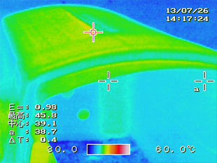遮熱カーフハッチ　最高温度　45.8℃