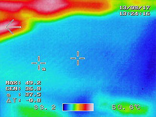 屋根　遮熱塗装後　36.8℃